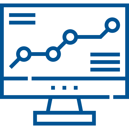 Graph on computer icon